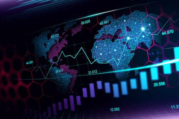 Stock Market Or Forex Trading Graph In Futuristic Concept Photo - 