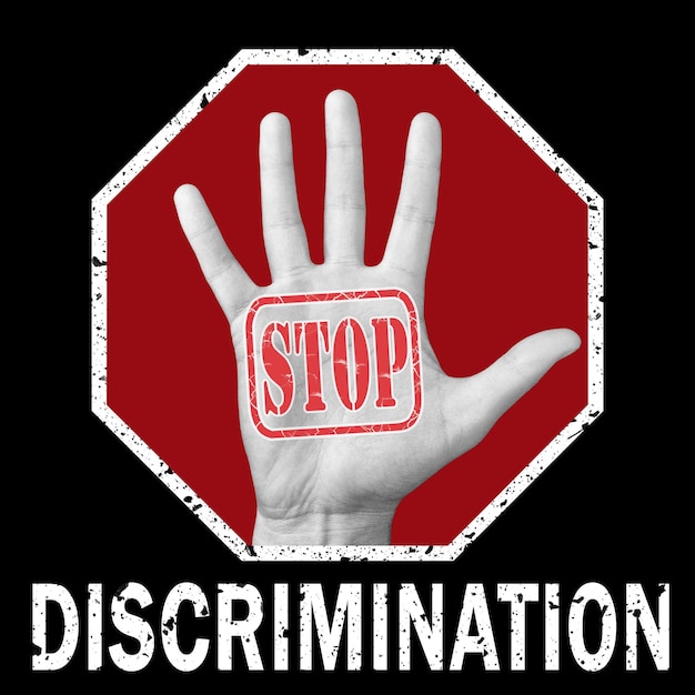 Premium Photo | Stop discrimination conceptual illustration. open hand ...