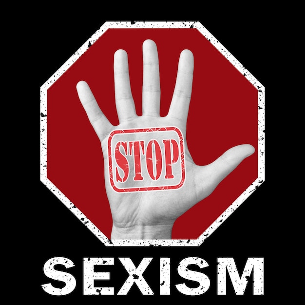 Premium Photo Stop Sexism Conceptual Illustration Open Hand With The Text Stop Sexism Global 3406