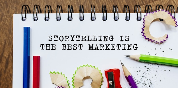 Premium Photo | Storytelling is the best marketing text written on a ...