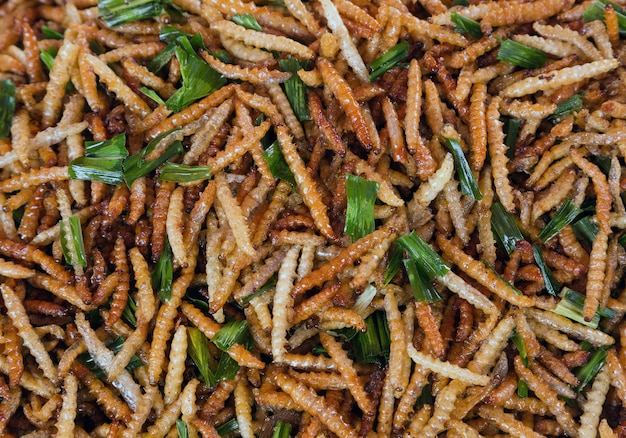 Premium Photo | Strange insects fried food taste good food from thailand.