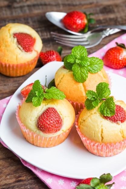 Free Photo | Strawberry muffin