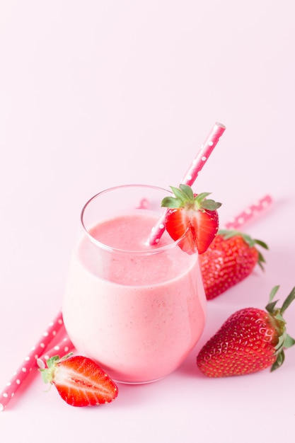 Premium Photo | Strawberry smoothie.