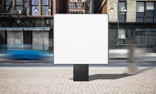 Download Street advertising square billboard mockup | Premium Photo