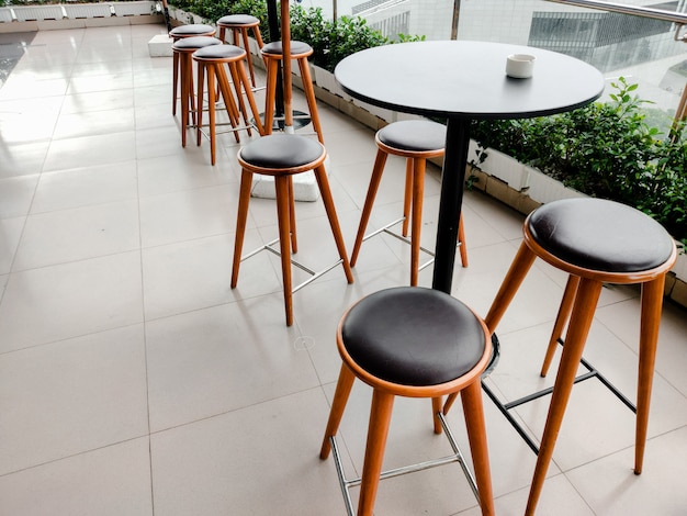 Premium Photo Street Cafe Table And Chairs European Style Top Horizontal View Eating Outside And Take Away Concept