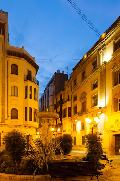 Free Photo | Street of castellon de la plana in evening