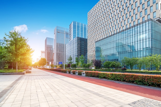 Premium Photo | Street landscape, squares and tall buildings, ningbo ...