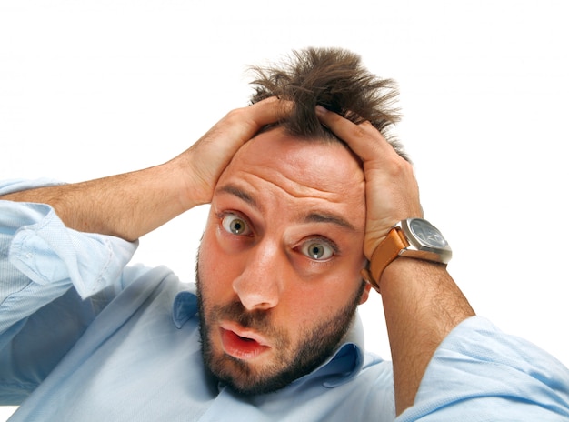 Premium Photo Stressed Man Tear His Hair Out