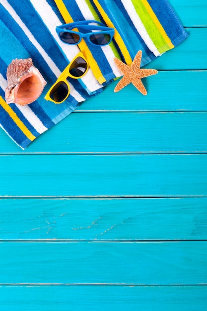 Striped towel on the beach Photo | Free Download
