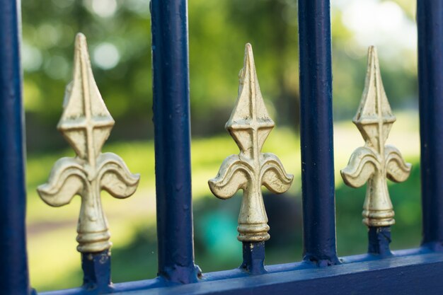 Premium Photo | Structure and ornaments of wrought iron and gate