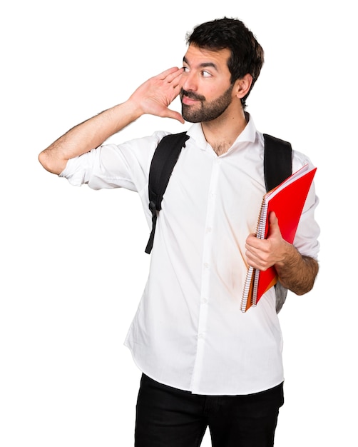 Student man listening something Photo | Free Download