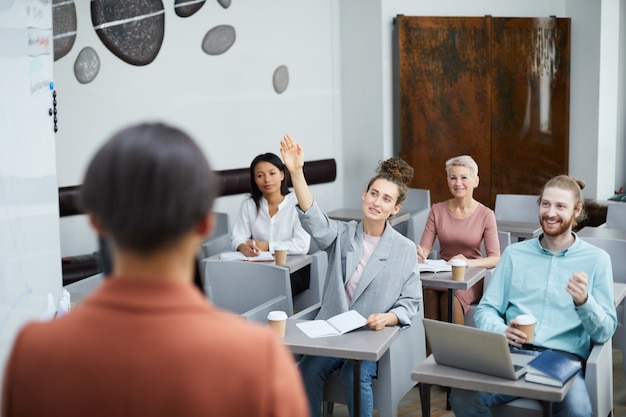 Premium Photo | Students asking questions