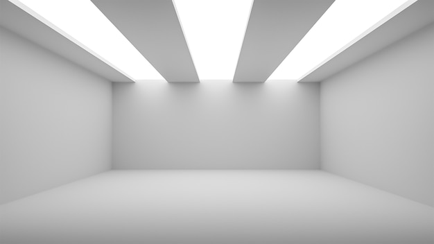 Studio white room background with spotlight | Premium Photo
