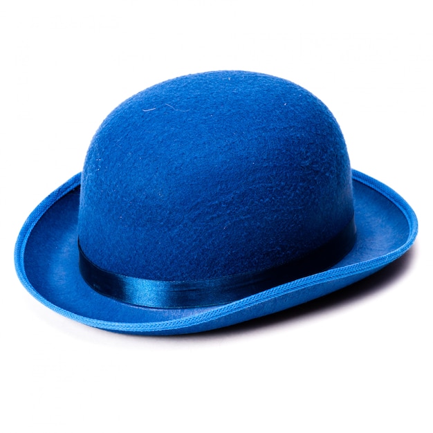 Premium Photo | A stylish blue bowler hat - isolated with clipping path