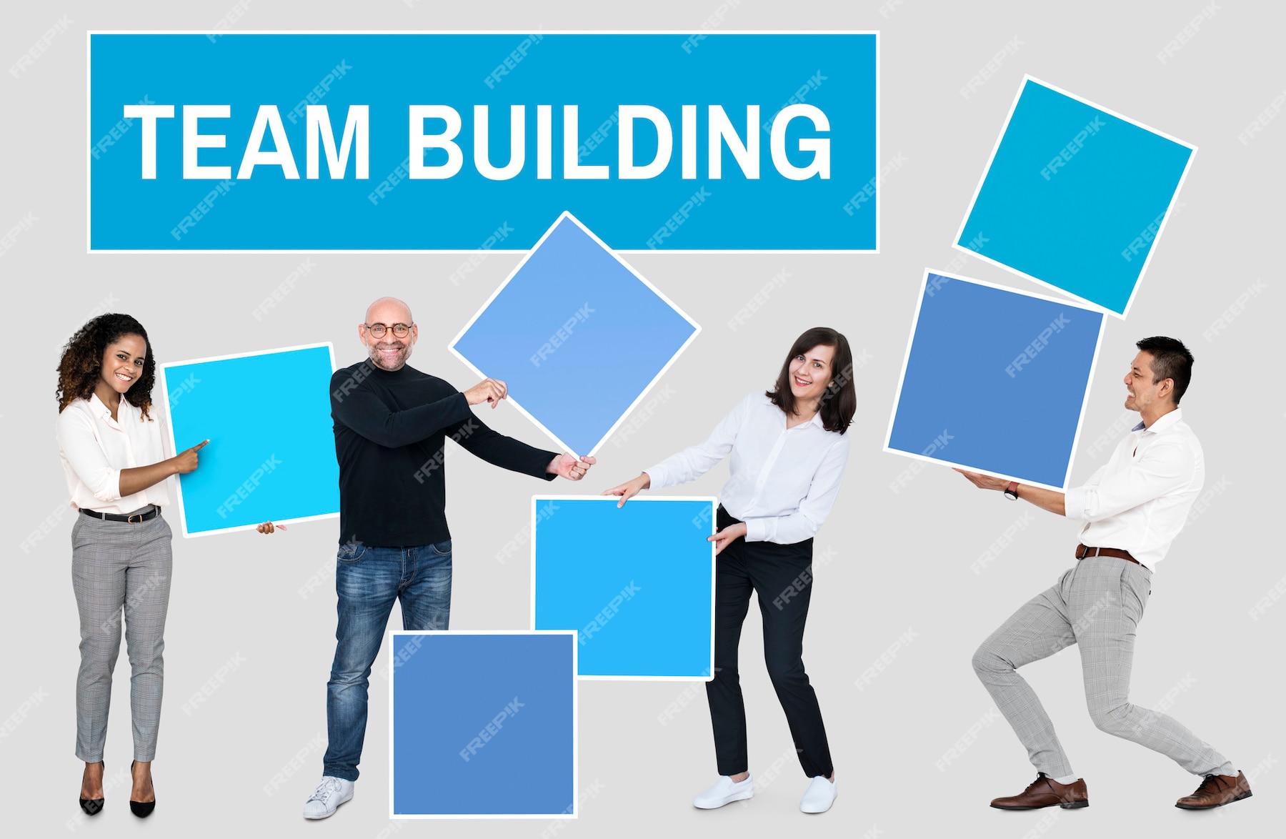 Free Photo | Success through teamwork and team building