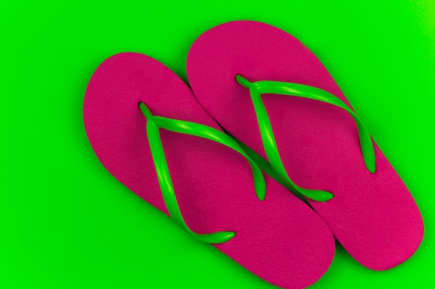 bright pink flip flops