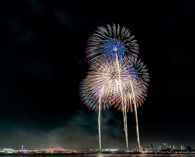 Premium Photo | Summer firework festival japan