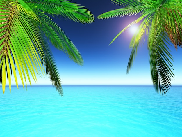 Free Photo | Summer scene with palm trees