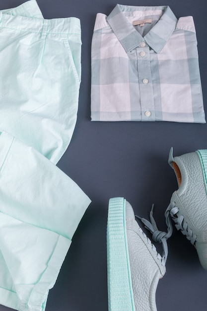 mint sneakers outfit