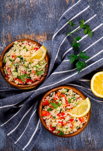 Premium Photo | Summer tabbouleh salad with couscous.