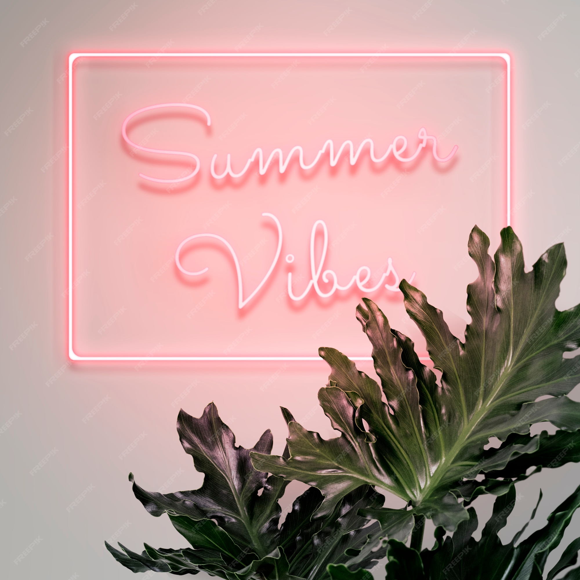 Free Photo | Summer vibes neon sign