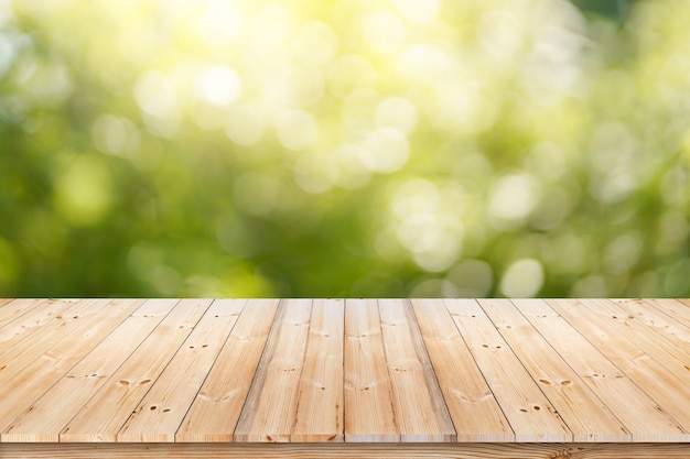 Premium Photo | Summer with sunlight background and wood table