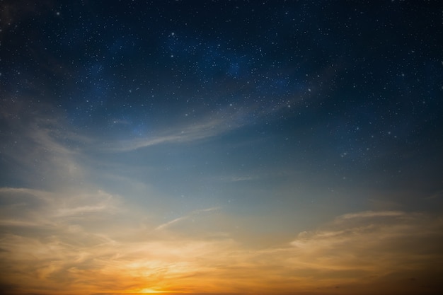 Premium Photo | Sun-lit sky filled with stars background