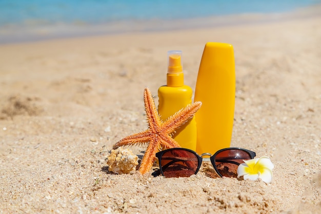 Premium Photo | Sunblock on the beach