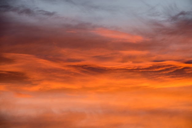 Premium Photo | Sunset red sky with clouds horizontal background