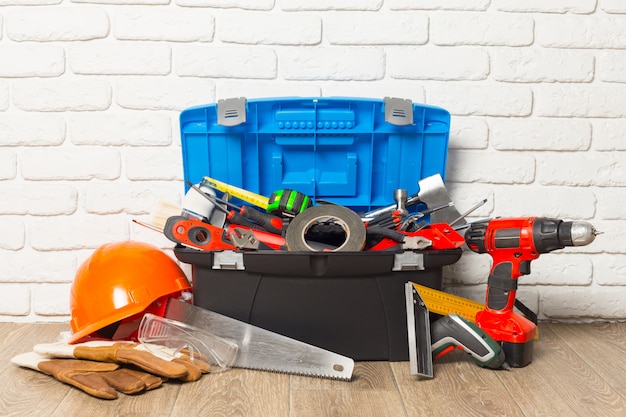 Support service concept, toolbox with tools Premium Photo