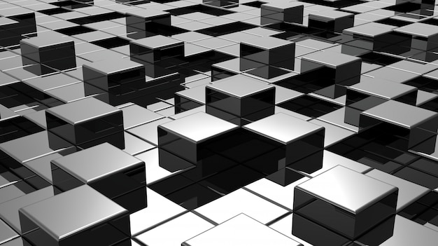 Premium Photo | Surface made of black cubes