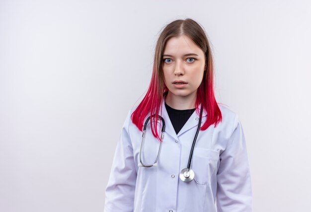 Free Photo | Surprised young doctor girl wearing stethoscope medical ...