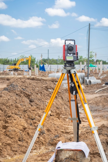 Premium Photo | Surveyor equipment gps system or theodolite outdoors at ...