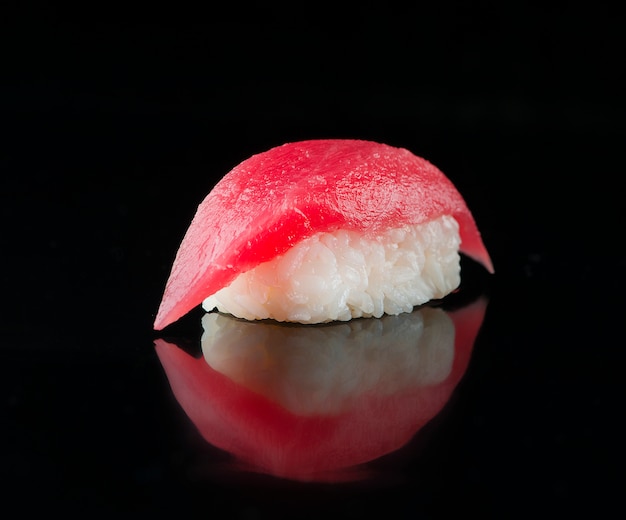 Premium Photo Sushi Nigiri With Tuna On Black