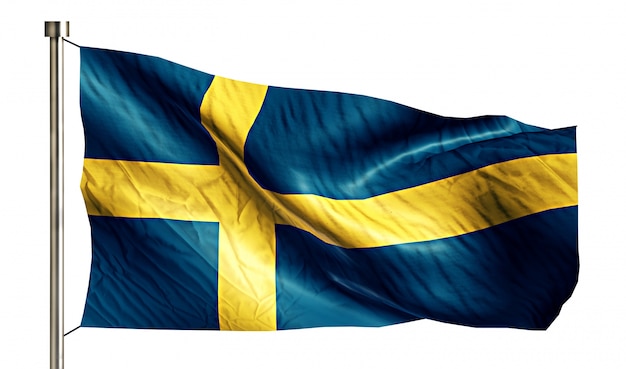 スウェーデンの国旗は 3dの白い背景を分離 無料の写真