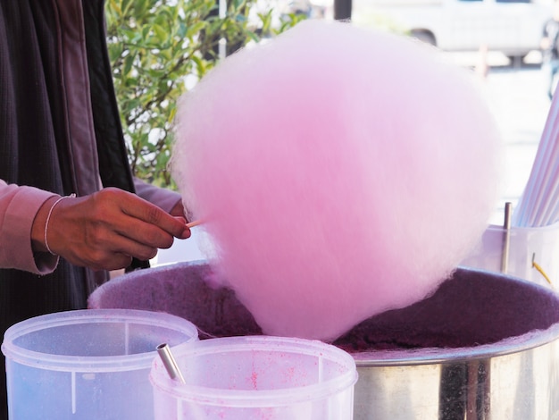 Premium Photo | Sweet pink cotton candy.