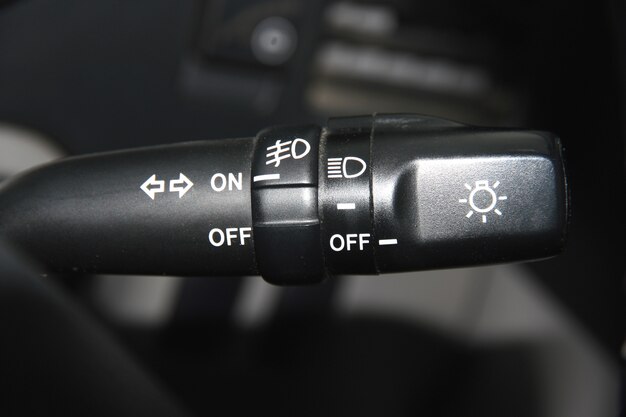 Premium Photo | The switch of turn and light of headlights of the car ...