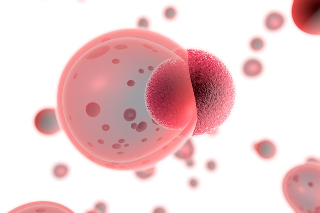 がん細胞を攻撃するt細胞3 dイラストレーション Premium写真