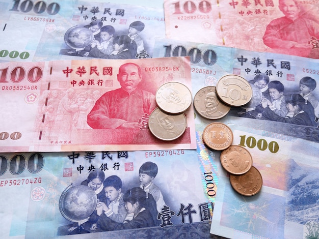 Taiwan dollar currency. | Premium Photo