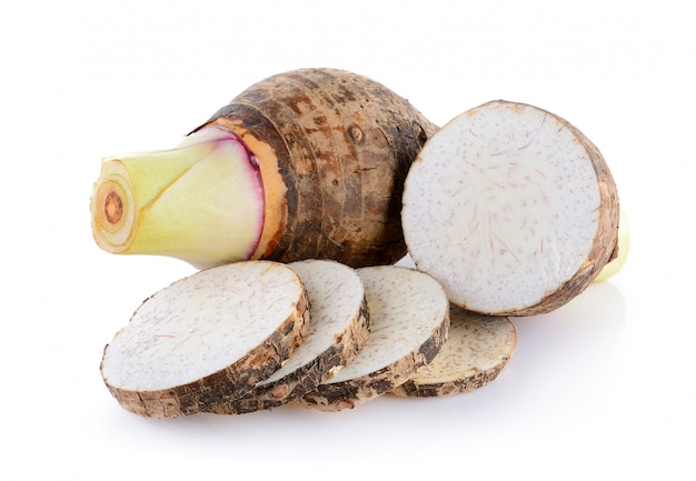 Premium Photo | Taro root on white background