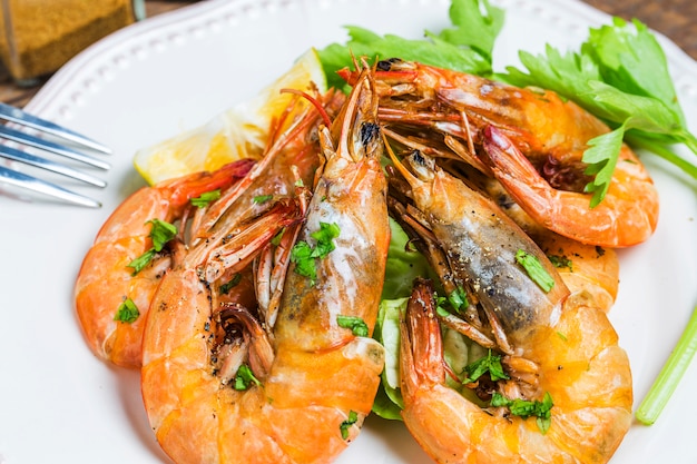 Free Photo | Tasty prawns ready to eat