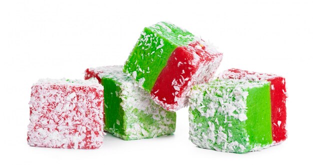 Premium Photo | Tasty turkish delight isolated on white