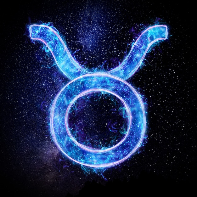 Premium Photo | Taurus neon zodiac sign for astrological horoscope