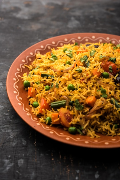 Premium Photo | Tawa pulao or pulav or pilaf or pilau is an indian ...