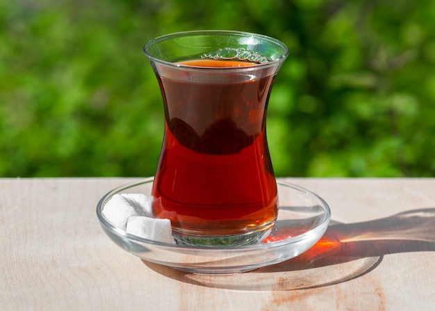 Premium Photo | Tea in a armudu glass