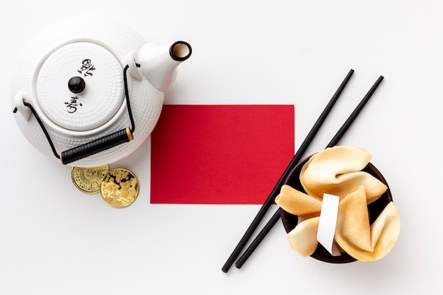 Download Teapot and card mock-up chinese new year Photo | Free Download