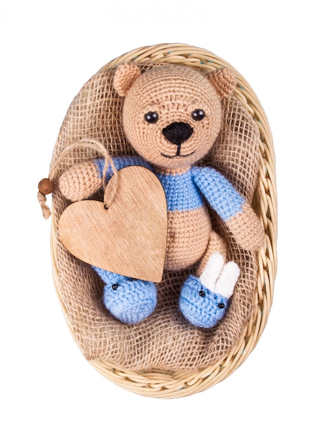 teddy in basket