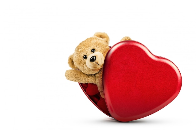 teddy bear with red heart