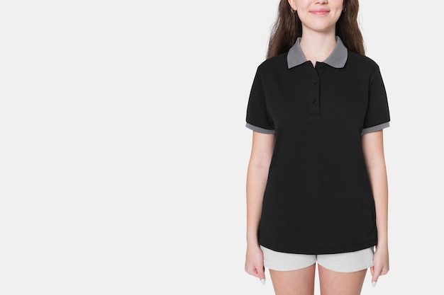 black polo shirt girls