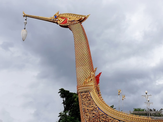 Premium Photo | Temple shape of royal barges suphannahong at chalor ...